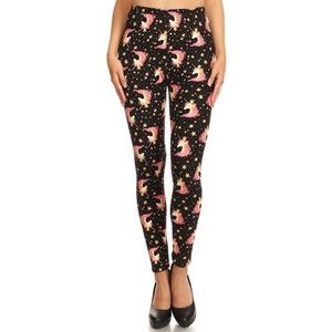 Plus Size Womens Buttery Soft Twinkle Unicorn Plus Size Leggings